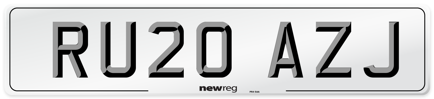 RU20 AZJ Number Plate from New Reg